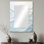 Bleu et blanc Simplicity Wave - miroir mural décoratif en marbre, miroir bleu, impression d'art en métal