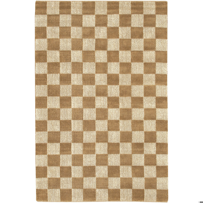Tapis en jute et sisal à carreaux brun et brun clair tissé à la main Lee-Abele Performance, Rectangle 7 pi 9 po x 10 pi 6 po