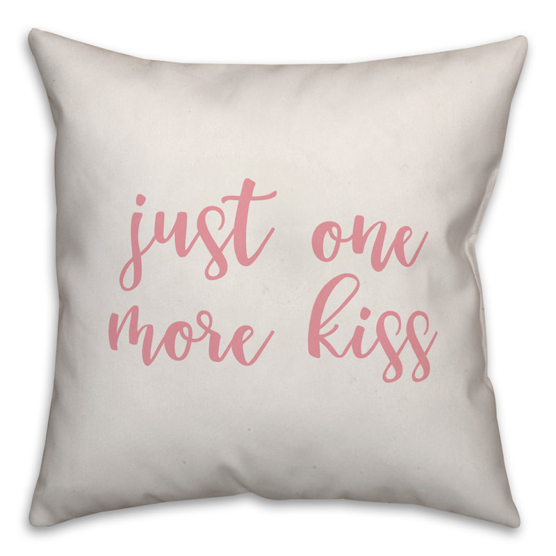  Coussin Just One More Kiss, Blanc / rose, Housse de coussin