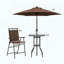 Ensemble de bar d'extérieur avec parasol réglable