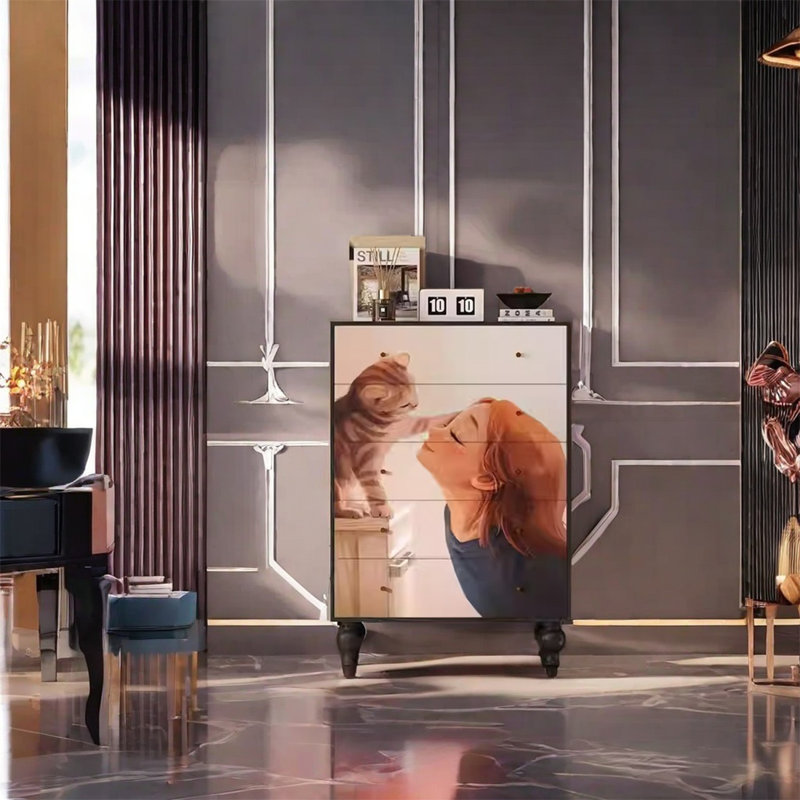 Armoire de rangement contemporaine à 5 tiroirs