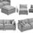 CloudHaven 102" L-Shaped Modular Sectional Sofa with Movable Ottoman, 3-Seater Cloud Couch with Chenille Fabric & High-Resiliency Foam, DIY Combination, Easy Assembly Required-588357144