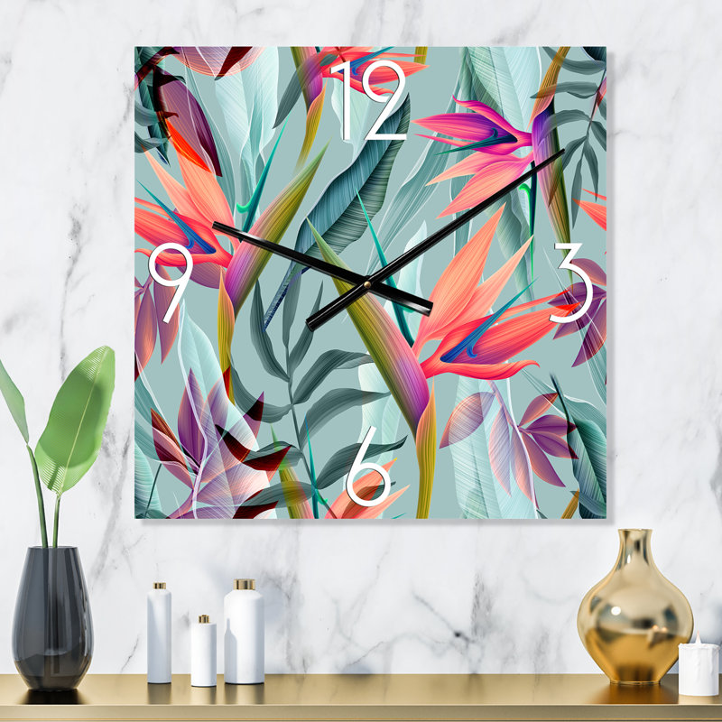 Horloge murale fleurs tropicales VI, Très grand