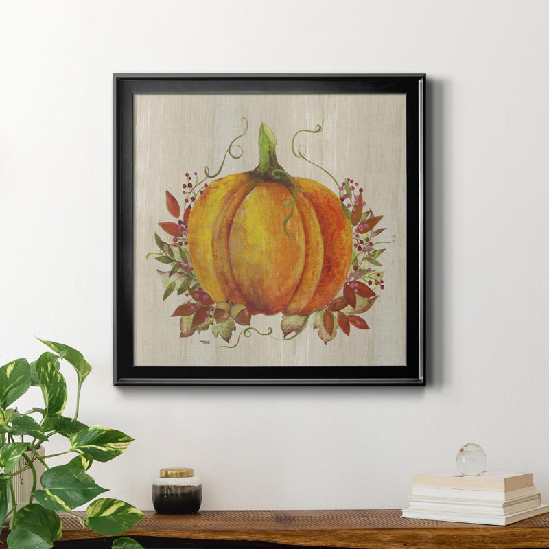 «Pumpkin in Fall», peinture sur toile encadrée, Noir, H 30,5 po x l 30,5 po x P 1,5 po