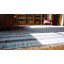 Large Square Flatwoven Blue Color Antique Striped Dhurrie Rug