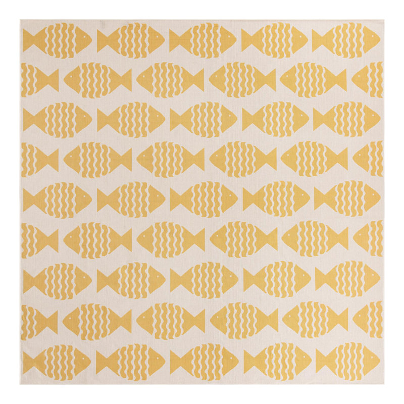 Outdoor Coastal Indoor/Outdoor Area Rug, Square 13'1"