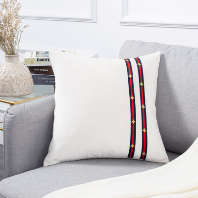 Appliqued Velvet Pillow Cover