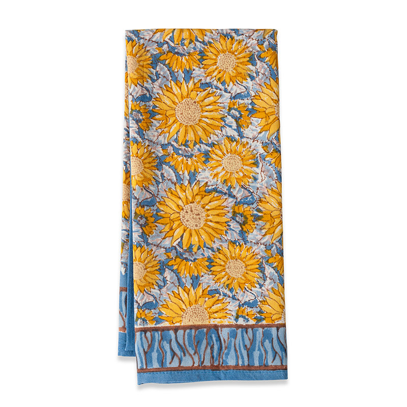 Sunflower Cotton Floral Tea Towel