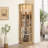 Corner Lighted Curio Cabinet With Adjustable Shelves And Anti-Toppling Device, Ideal For Living Room Display And Storage-1265691209