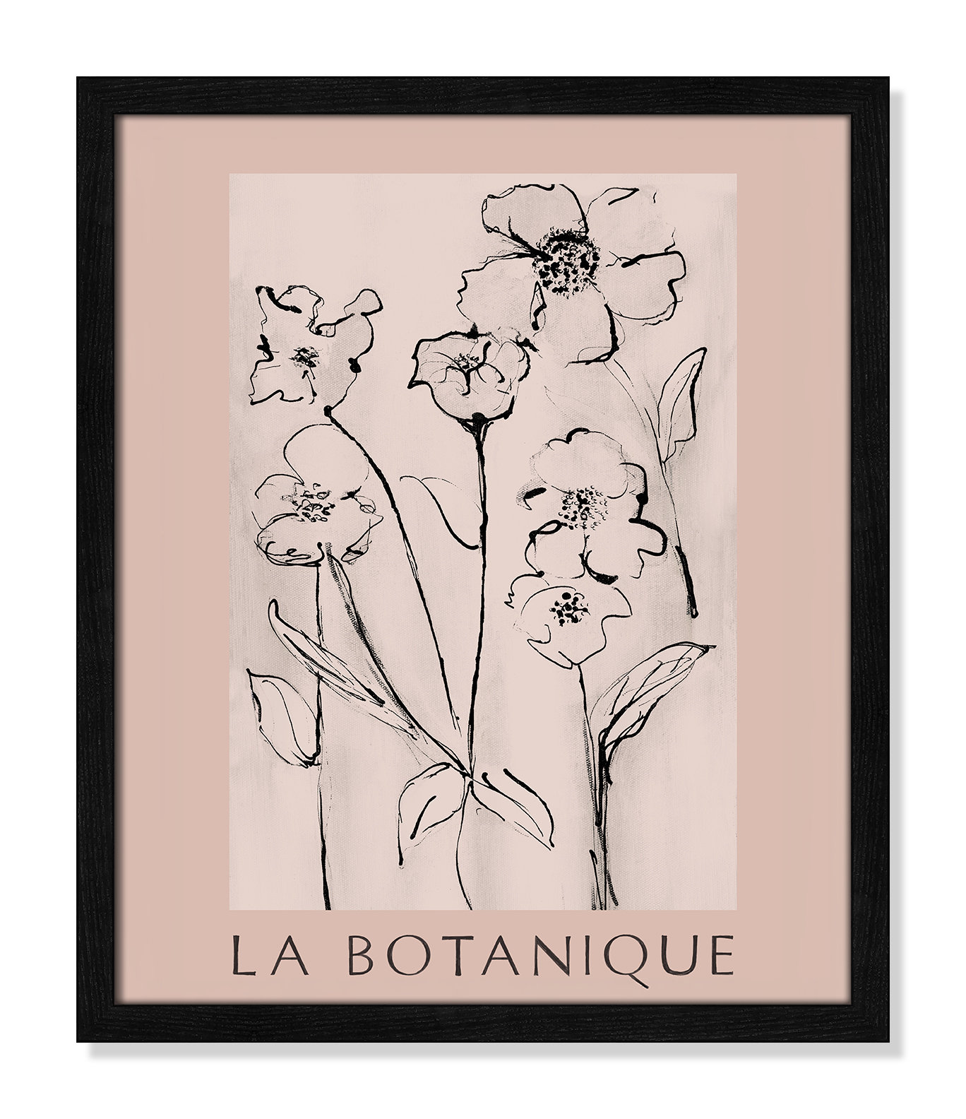 Riya "La Botanique" Print by Susan Jill, Black Single Picture Frame, No, 19" H x 16" W x 0.75" D