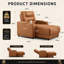 Fauteuil inclinable électrique surdimensionné avec charge sans fil et porte-gobelet, sièges de cinéma maison en similicuir (brun, ensemble de 1)-128822564-126706568