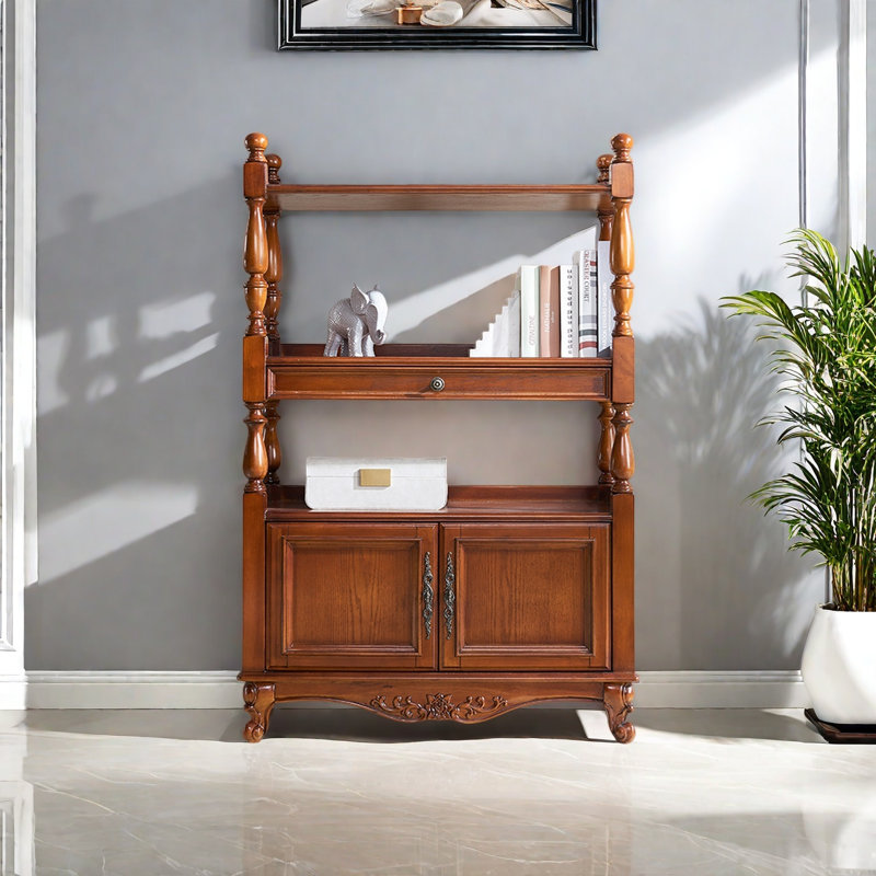 Une belle bibliothèque bien conçue, (3 Shelves) 47.2"H x 35.4"W x 14.9"D, Brun