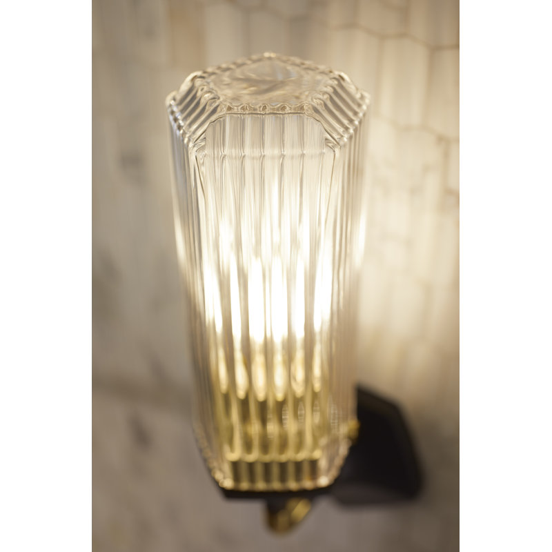 Occasion 1 - Light Plug-in Armed Sconce, Black\Brass Trim