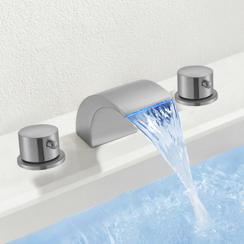 Widespread 2-handle Bathroom Faucet, Brushed Nickel