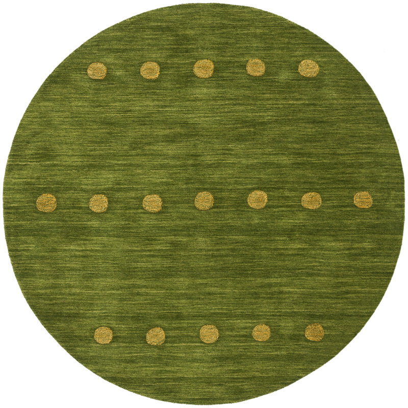 Pixley Hand Loomed Wool Polka Dots Rug, Round 4'