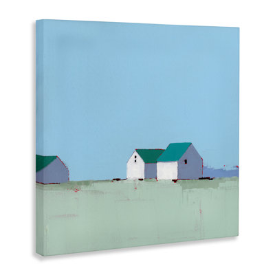 Palmer Farm in Muted Blues Canvas, design by Ruth LaGue