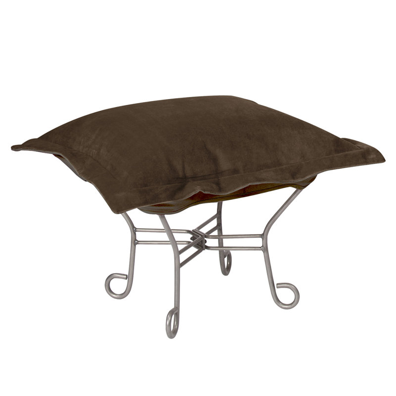 Repose-pieds standard de couleur unie 24 po Azaria, Velours performance Bella Bella, Titane