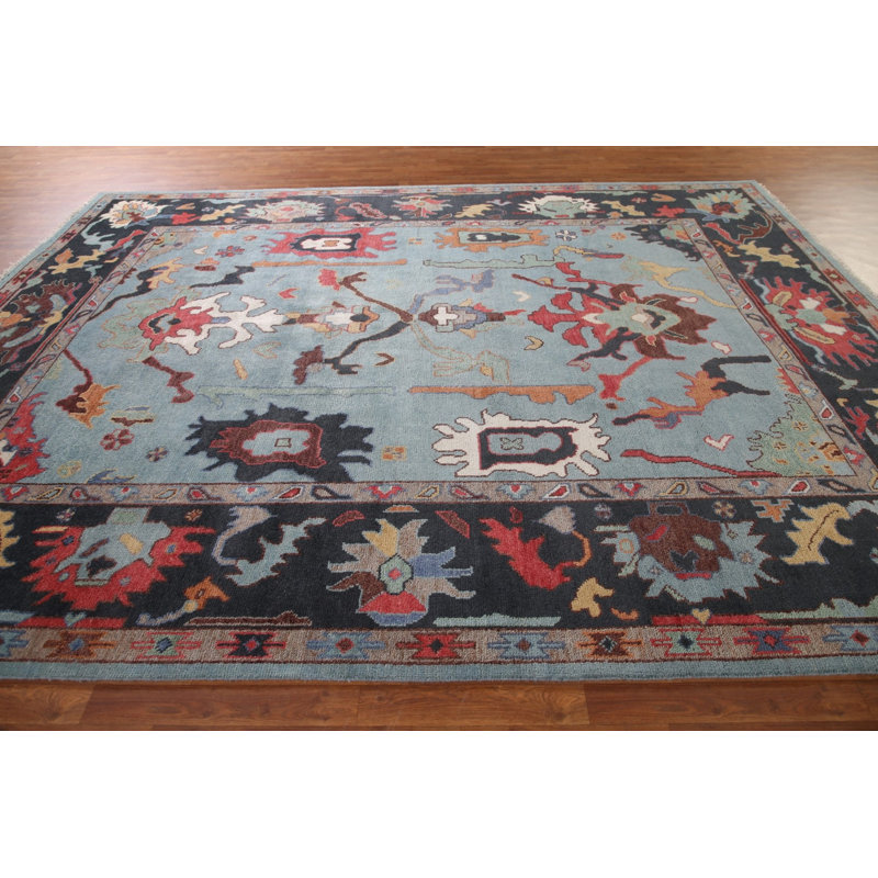 Tapis bleu clair Oushak 9x12