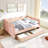 Full Size Cozy Gingham Daybed With Two Storage Drawers, With USB Port-1465291757