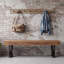 Banc de 55 pouces pour vestibule, banc de bout industriel-341507176