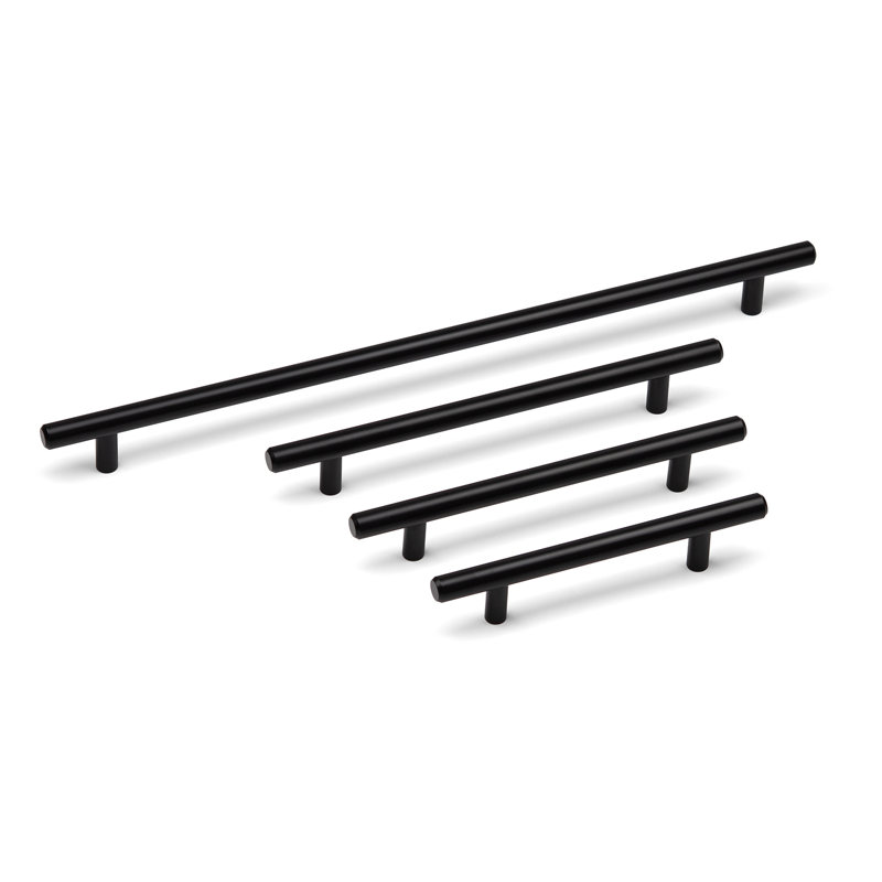 Black T-Bar Handles in Multiple Sizes, 128mm