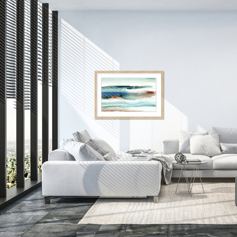 Coastal Retreat Beach Waves Abstract, 24" H x 30" W