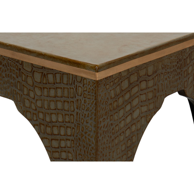 Tabouret d'appoint Shagreen Croco, Vert antique