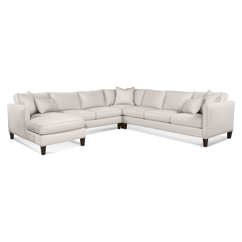 Sectional, White Textured Performance; 0865-91, Left Hand Facing, Honey