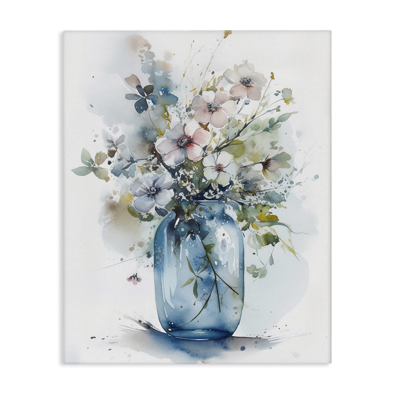 Art mural sur toile Cherry Blossoms Country Jar par Incado bp-718_CN, H 40 po x l 30 po