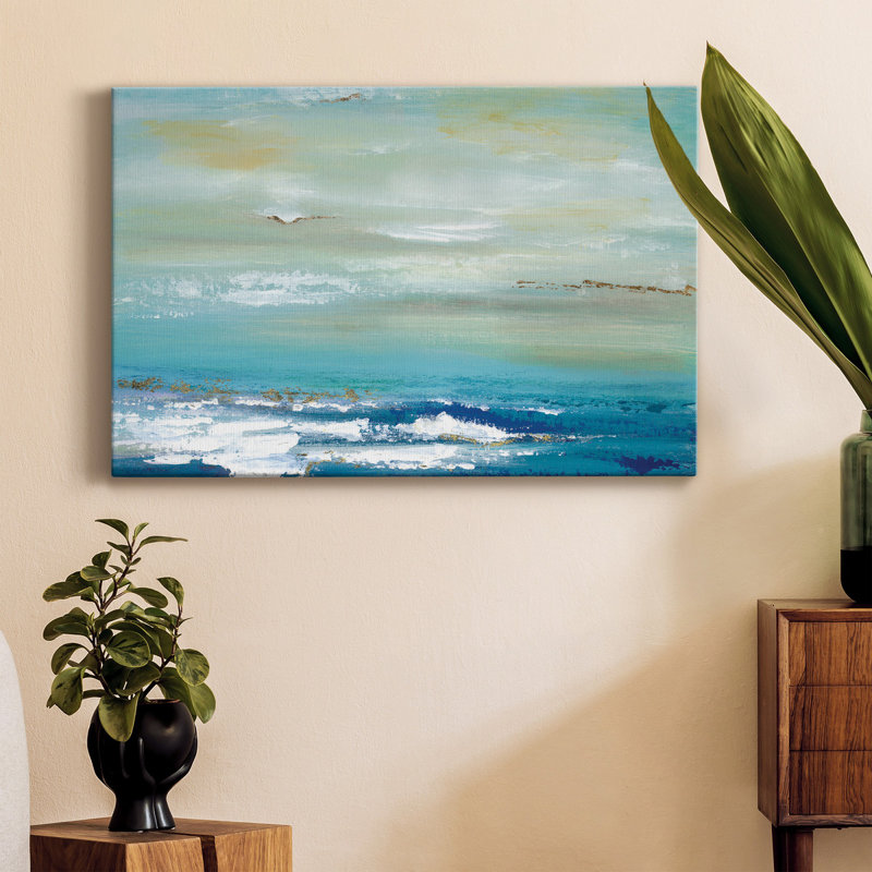 Horizon lointain - peinture sur toile tendue, H 48 po x l 32 po x P 1 po