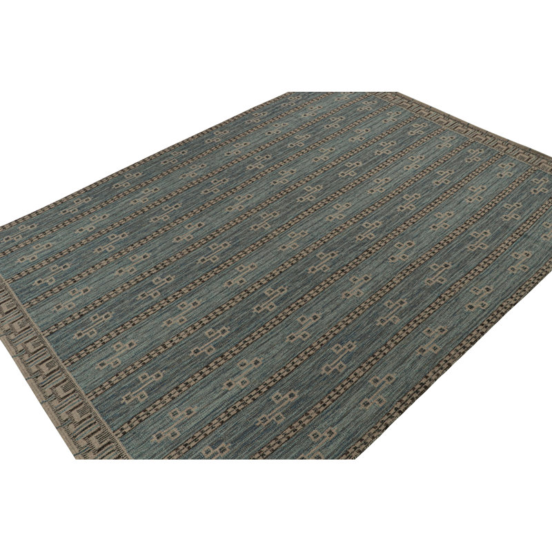 Scandinavian Wool Geometric Area Rug, Rectangle 12' x 15'
