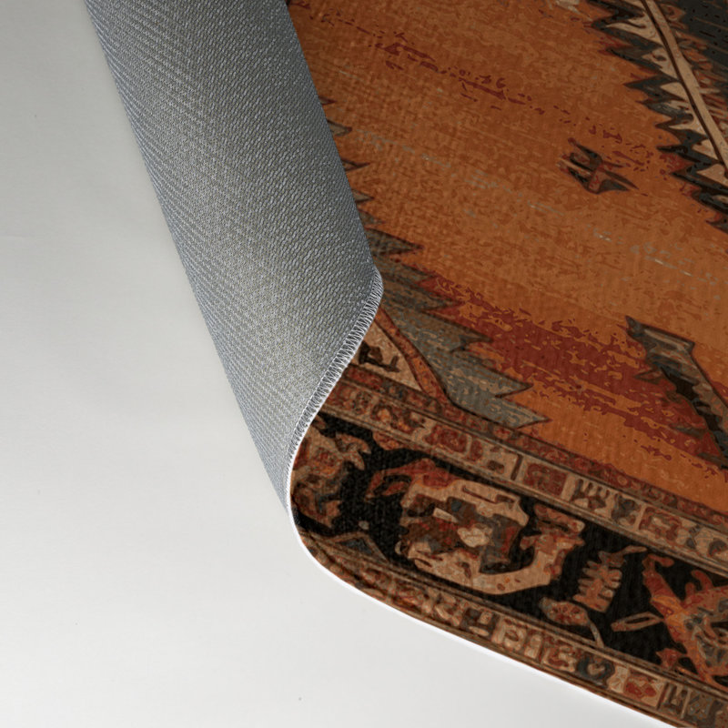 Tapis d'intérieur et d'extérieur brun Persian, Rectangle 5 pi x 7 pi