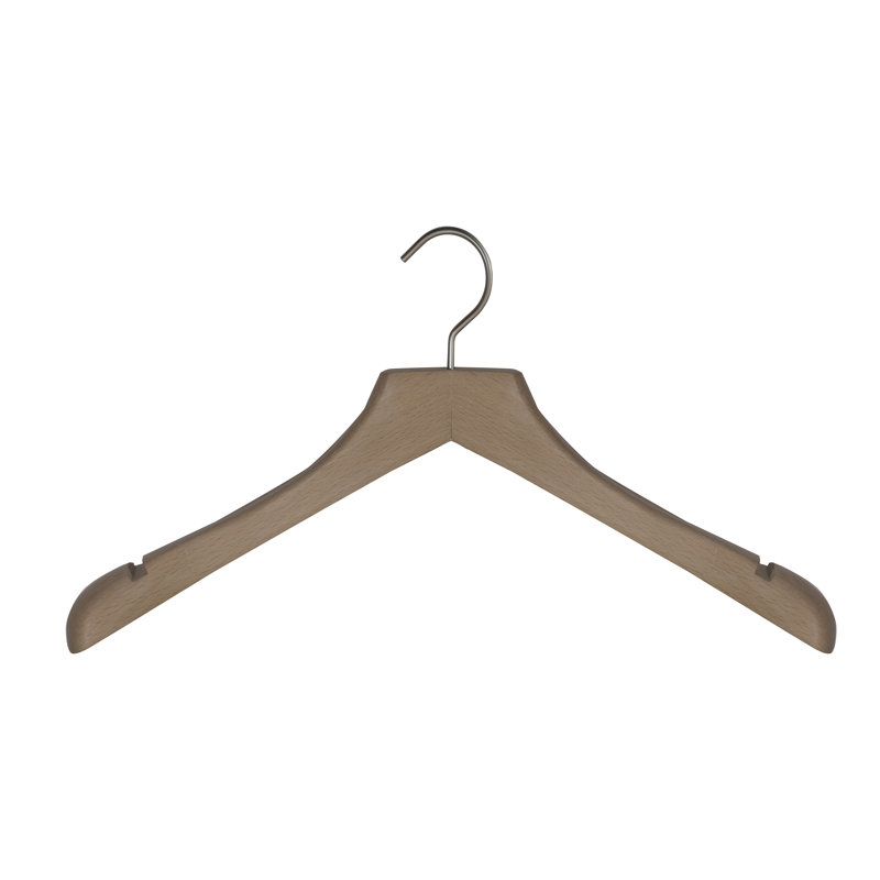 Cintre concave en bois pour veston / manteau, Hêtre peu brillant