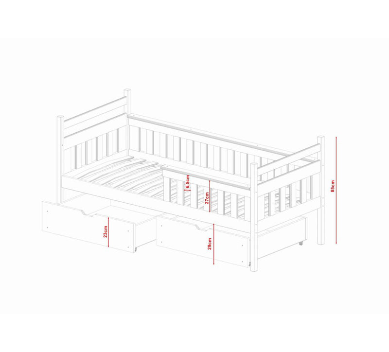 Emma Single (3') Standard House Beds with Storage Included with Trundle Included