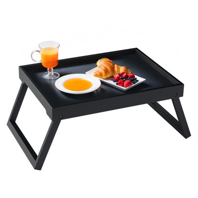 Bamboo Bed Tray Table With Folding Leg, Breakfast In Bed Tray, Laptop Desk Dinner