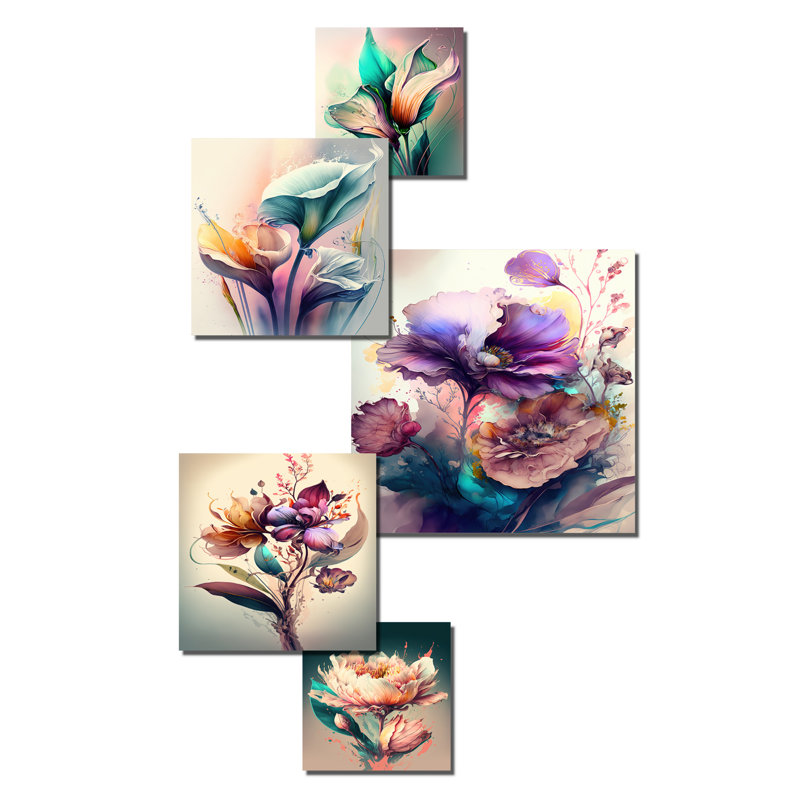 Décoration murale en métal Lys multicolores I - fleurs de lys Calla