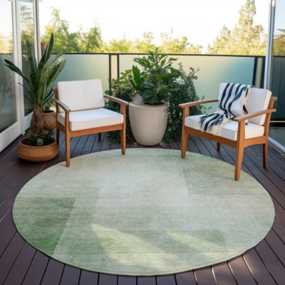 Machine Washable Indoor/Outdoor Christain ACN1243 Aloe Rug