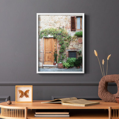 Reproduction encadrée d'entrée en bois massif Pienza
