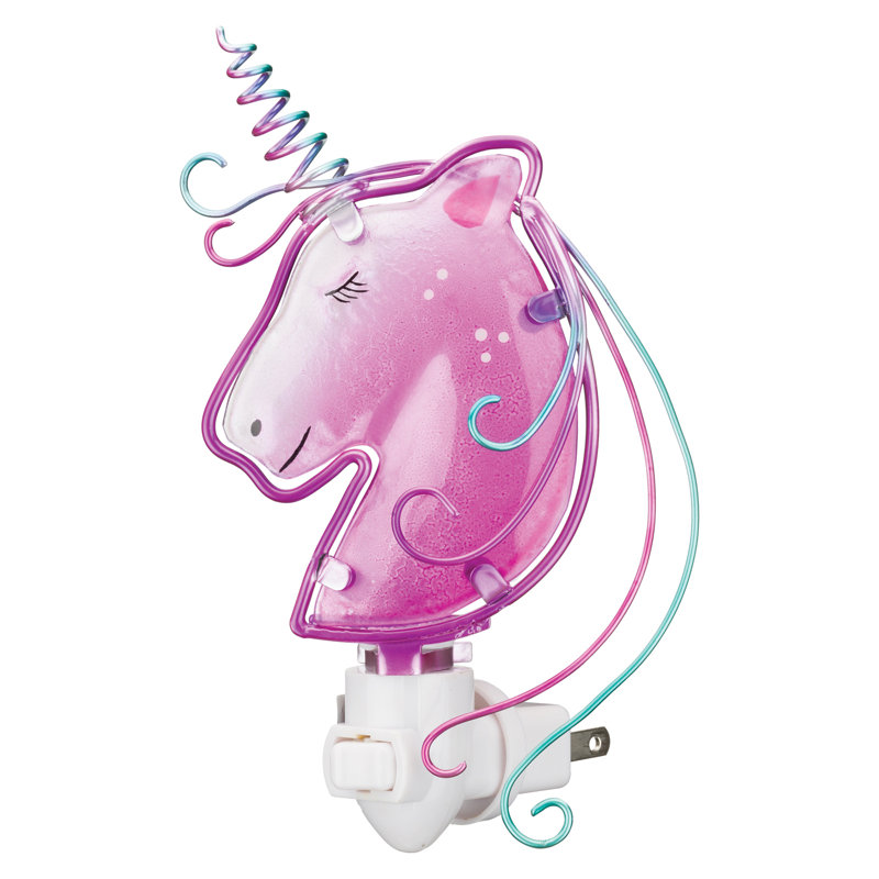 Veilleuse rotative à motif floral et verre Luster, Licorne