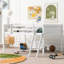Lit mezzanine bas en bois blanc avec ajout de chambre à coucher polyvalent et durable