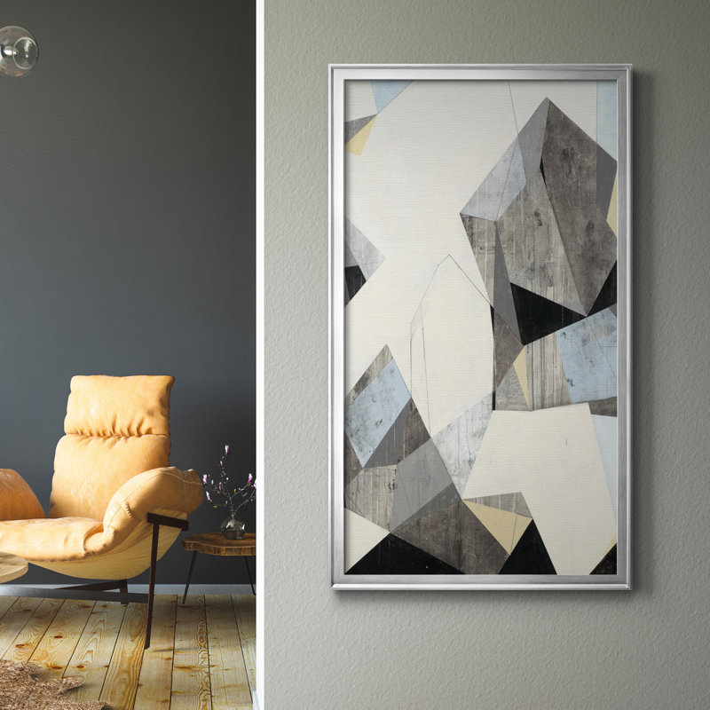LOFI II - reproduction d'art, H 10,5 po x l 18,5 po x P 1,5 po, Toile encadrée argentée, Pas de tapis