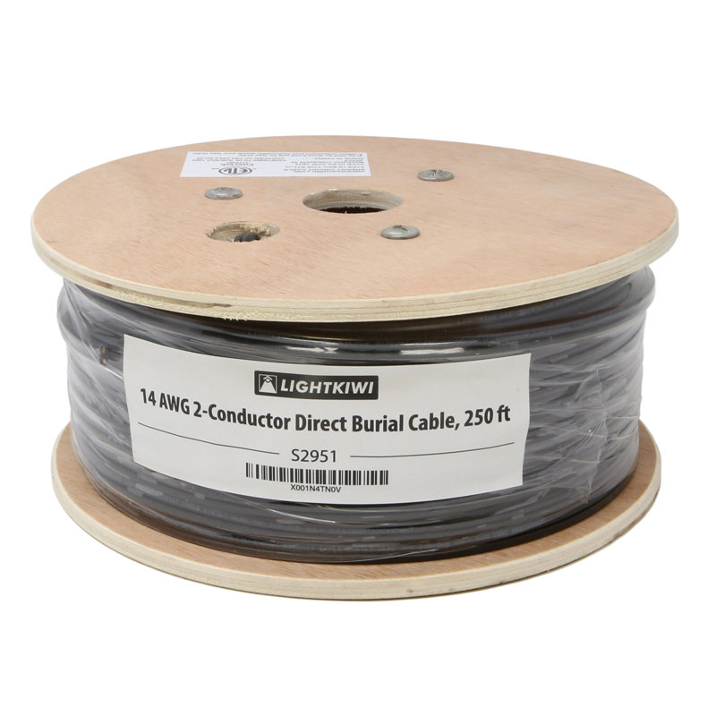 250ft Black 14AWG 2-Conductor Direct Burial Cable