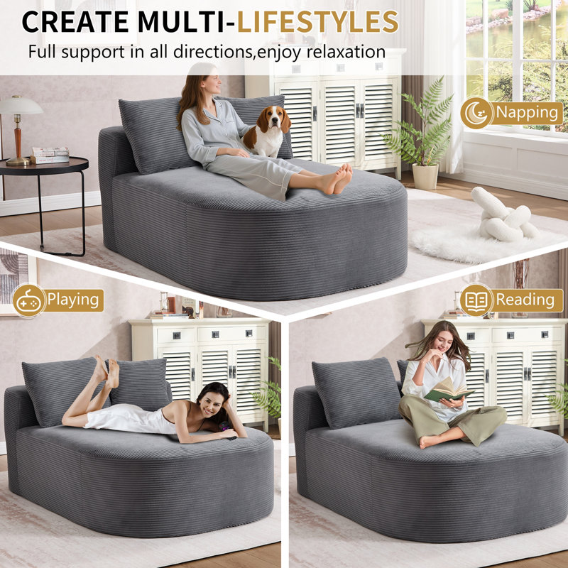 Méridienne 67,5 po, Gris foncé
