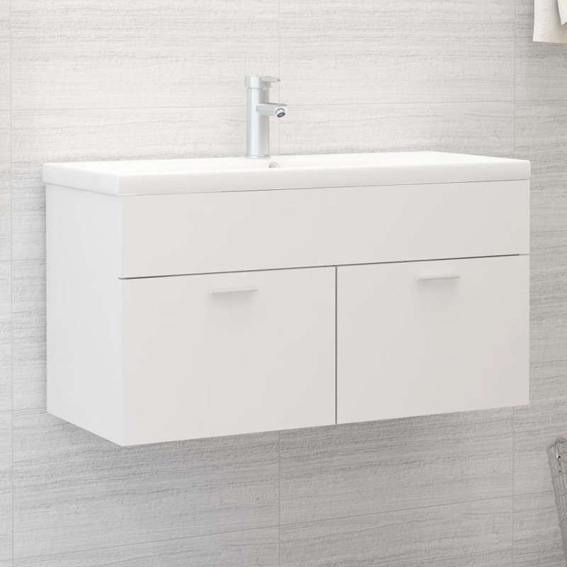 Geilich 900mm Single Bathroom Vanity with Integrated Ceramic Basin, White