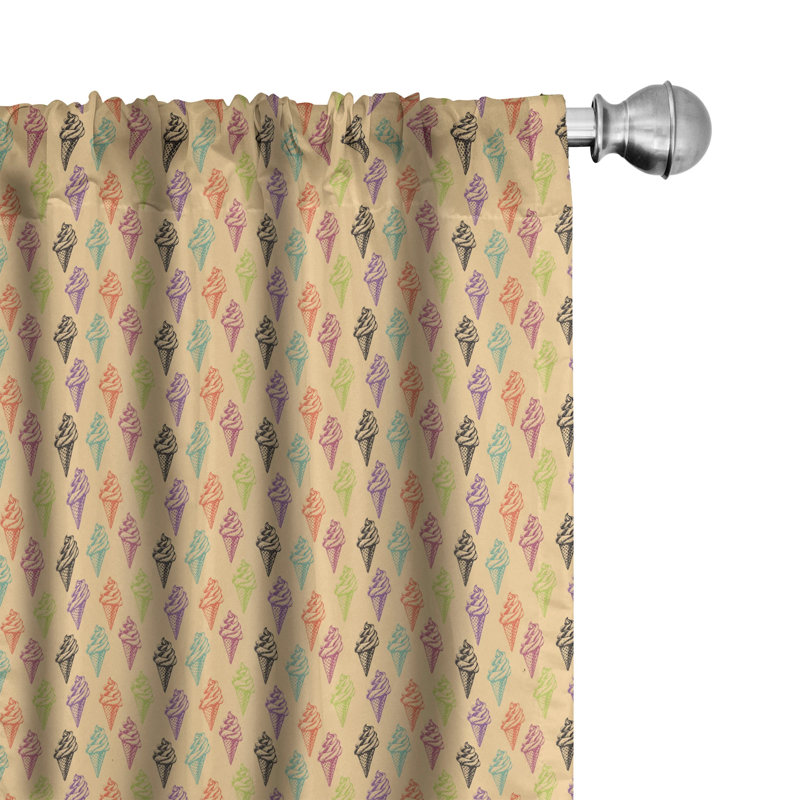 Cone Semi-Sheer Rod Pocket Curtain Panels, 28" x 95"