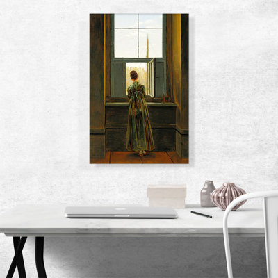 «Woman at a Window 1822» par Caspar David Frederick, reproduction d'art sur toile tendue