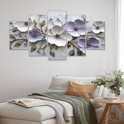 «Mauve lilas mauve», ensemble d'art mural sur toile lilas