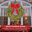Couronne de Noël artificielle pré-illuminée de 122 cm (48 po), couronne de fêtes avec nœud rouge 3D pour la décoration intérieure et extérieure
