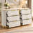Eward 6-Drawer Dresser in White and Gold
