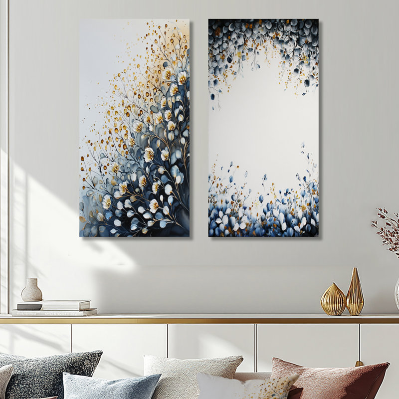 Radiant Light of Wildflowers - Ensemble de 2 décorations murales en métal, 40" H x 40" W